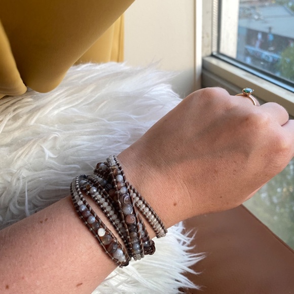 Chan Luu Botswana Agate 5Wrap Bracelet - Picture 4 of 5